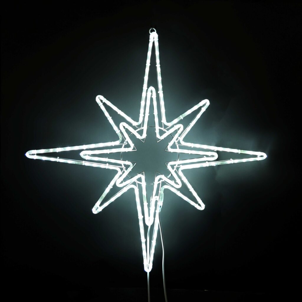 「一部のライトが自動点滅する放射状の星型デザイン2Dモチーフイルミネーションライト」