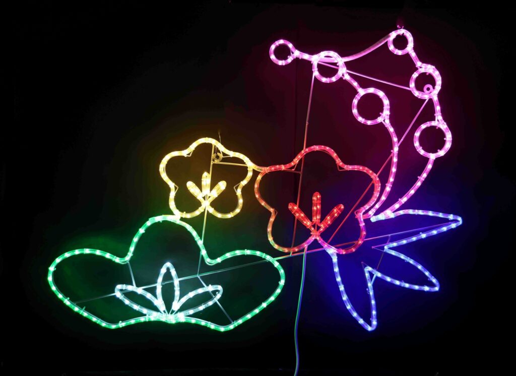 「松・竹・梅をかたどった和風2Dモチーフイルミネーションライト」