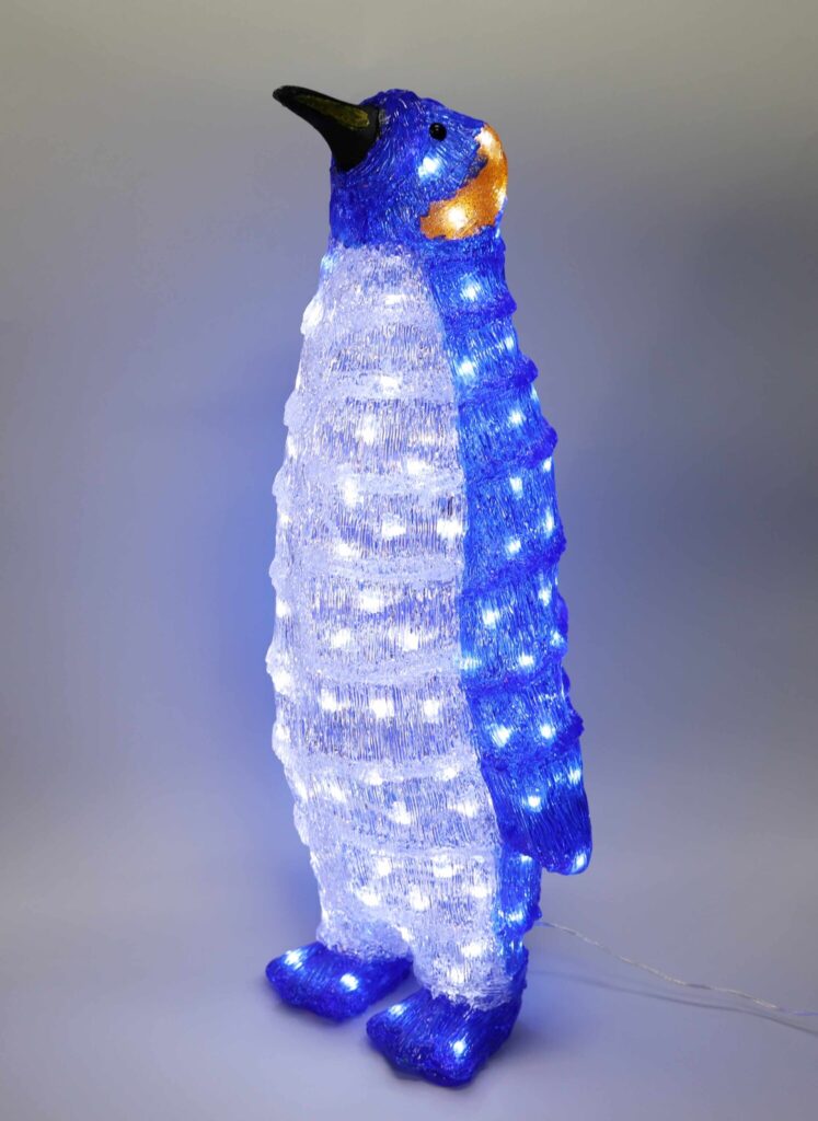 「ブルーペンギン3Dイルミネーションライト。3サイズ展開で、並べて飾るとペンギンファミリーのような可愛らしい演出が可能。」
